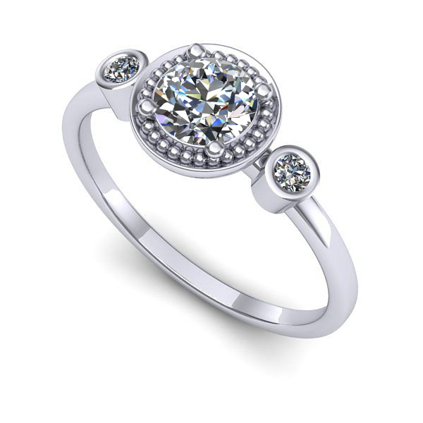 Inel logodna din aur alb cu diamant de laborator