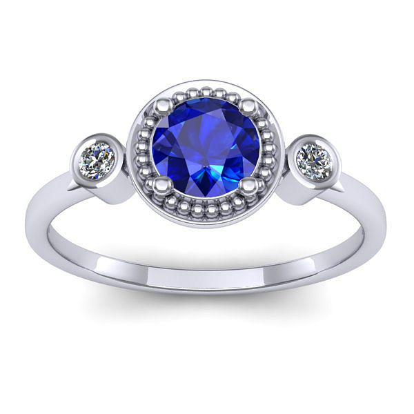 Inel logodna cu safir rotund