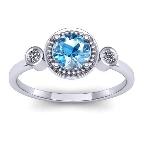 Inel logodna cu topaz blue rotund