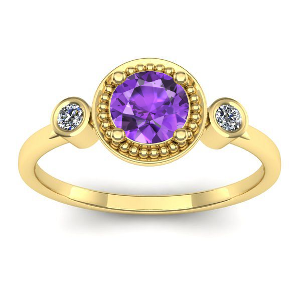 Inel cu ametist rotund