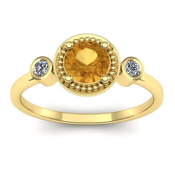 Inel de logodna cu citrin rotund