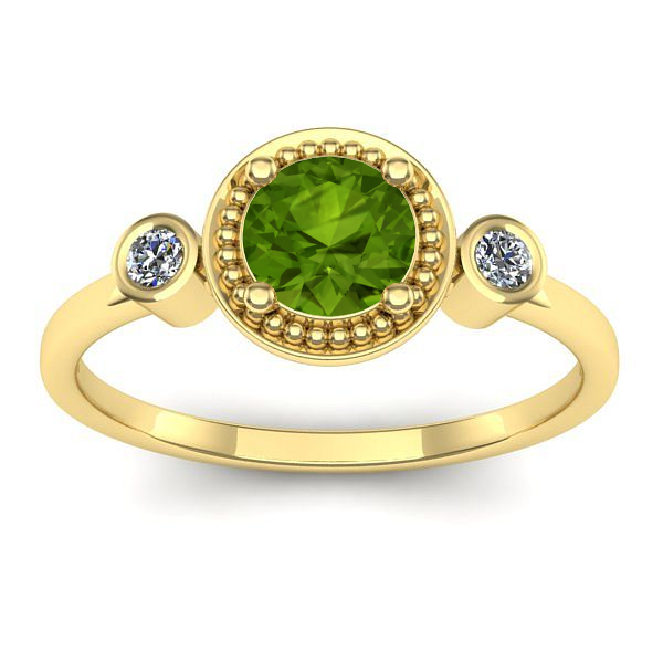 Inel cu peridot rotund