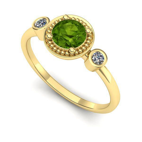 Inel din aur galben cu peridot