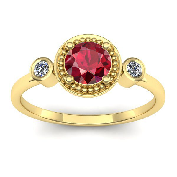 Inel cu rubin rotund