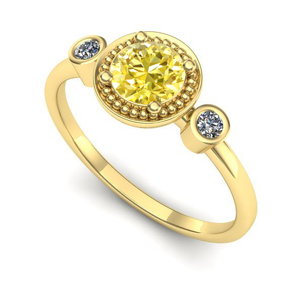 Inel de logodna din aur galben cu safir galben