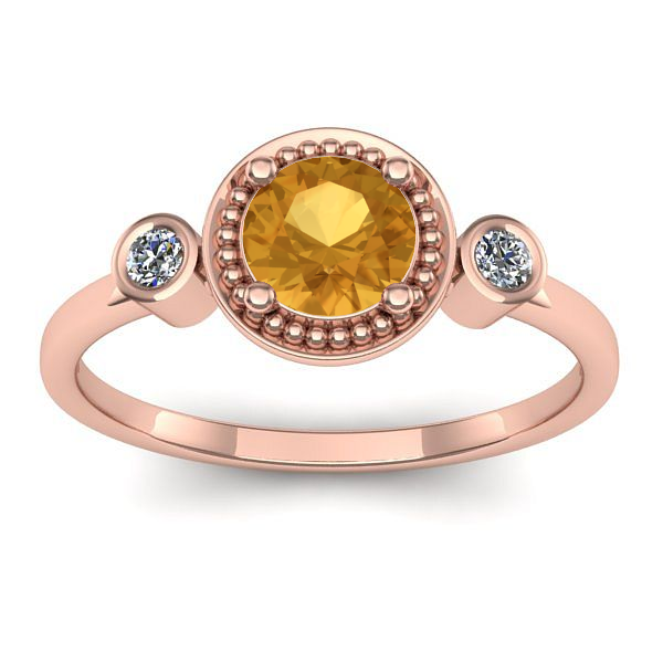 Inel de logodna cu citrin rotund