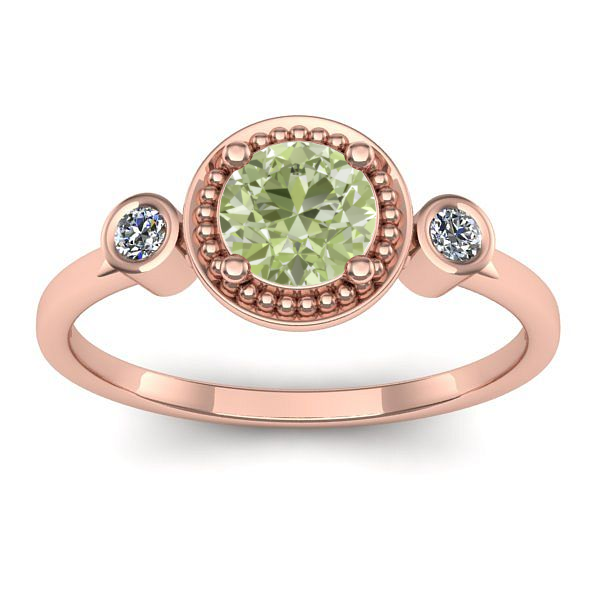 Inel logodna cu diamant de laborator verde rotund