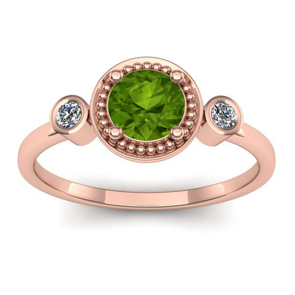 Inel de logodna cu peridot rotund