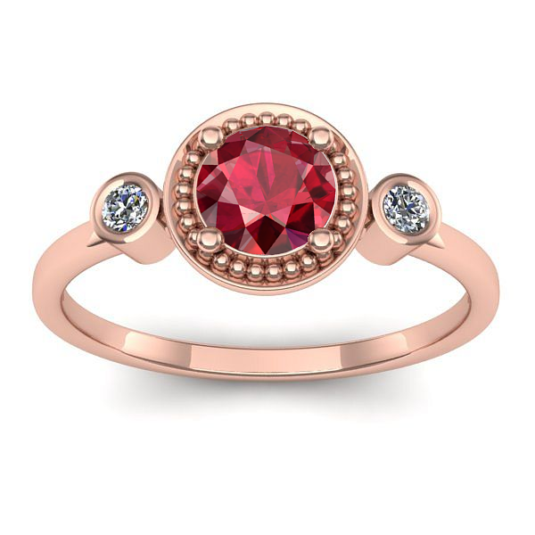 Inel logodna cu rubin rotund