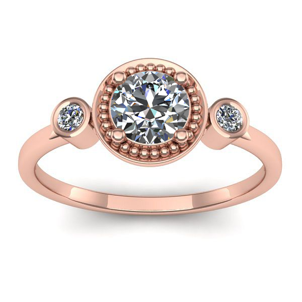 Inel cu safir alb rotund