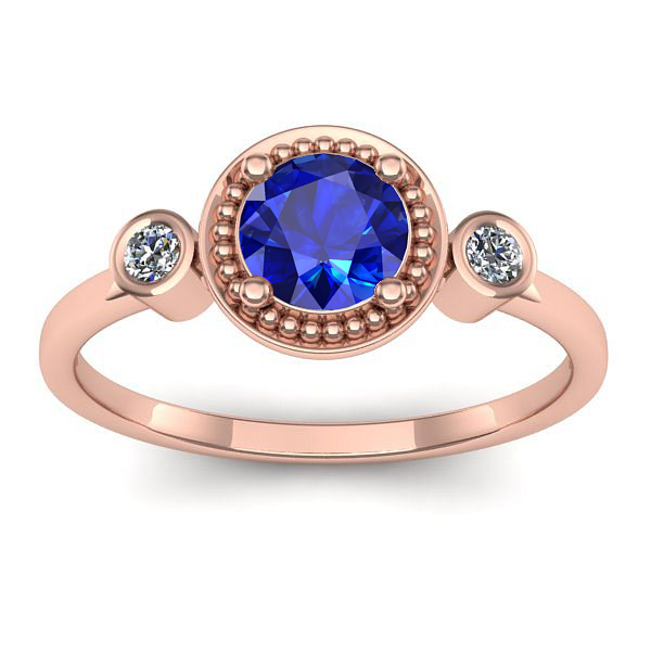 Inel logodna cu safir rotund