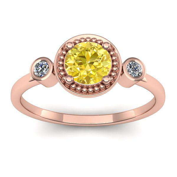 Inel de logodna cu safir galben rotund