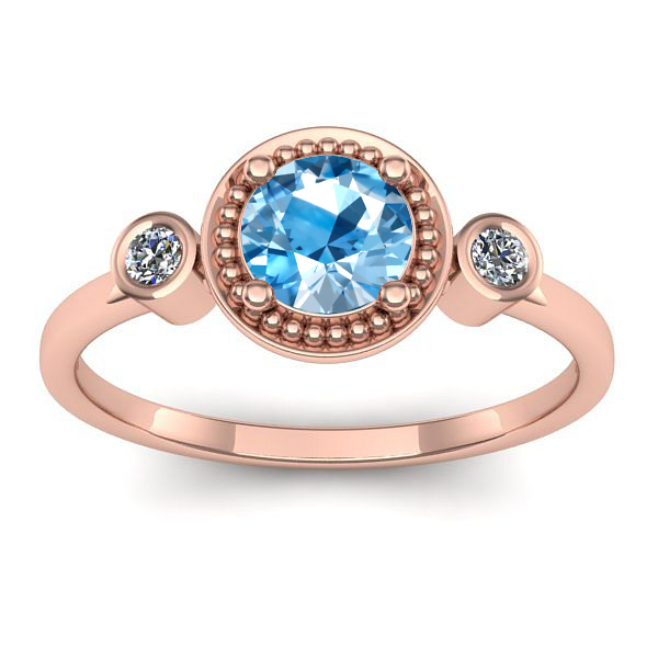 Inel cu topaz blue rotund