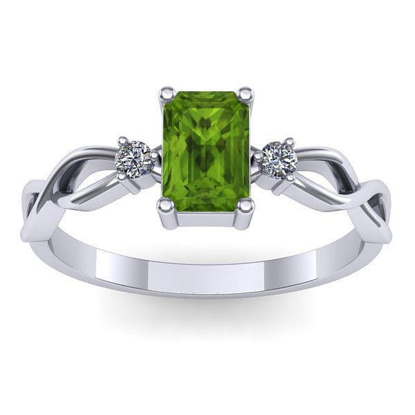 Inel logodna cu peridot dreptunghiular