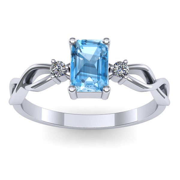 Inel cu topaz blue dreptunghiular