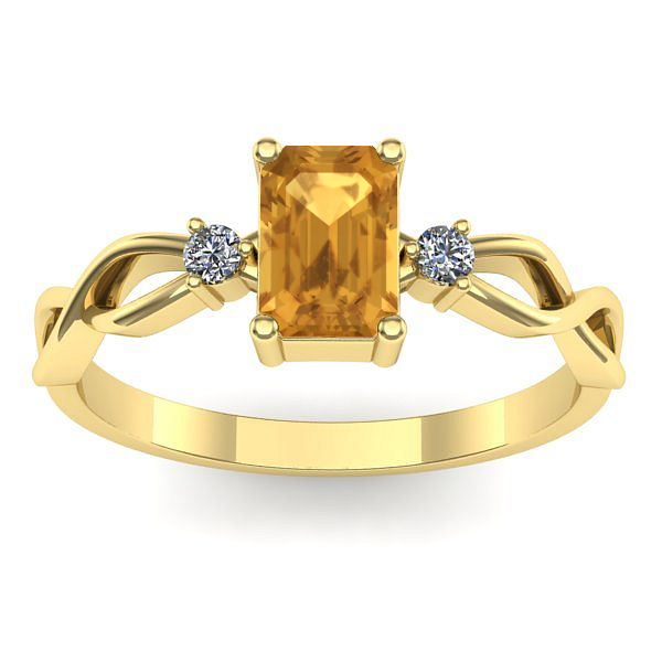 Inel logodna cu citrin dreptunghiular