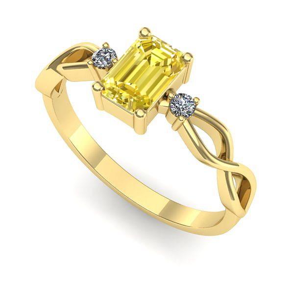 Inel din aur galben cu safir galben