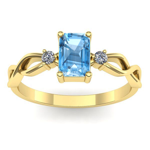 Inel cu topaz blue dreptunghiular