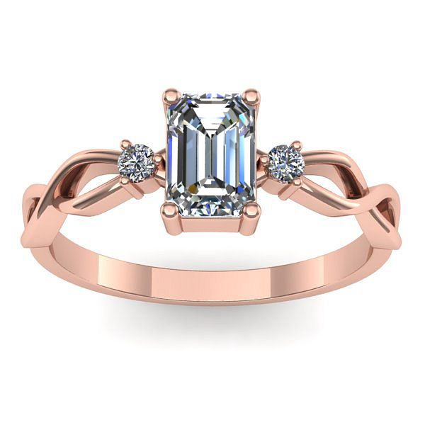 Inel de logodna cu safir alb dreptunghiular