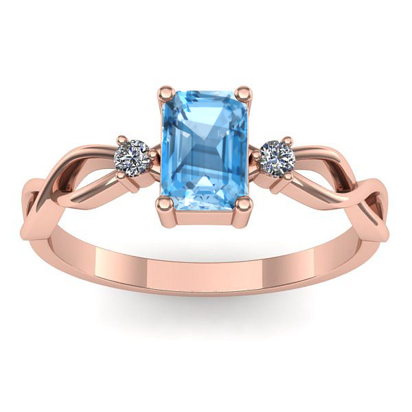 Inel de logodna cu topaz blue dreptunghiular