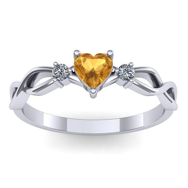 Inel de logodna cu citrin inima