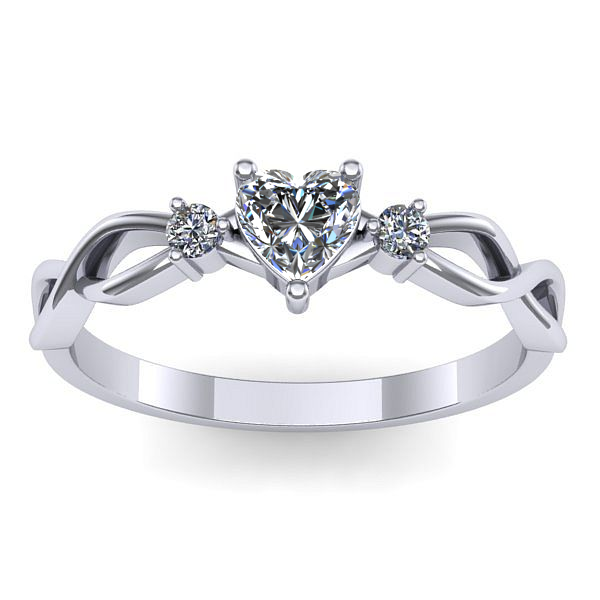 Inel logodna cu safir alb inima