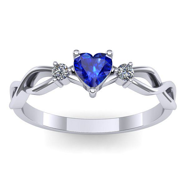 Inel de logodna cu safir inima