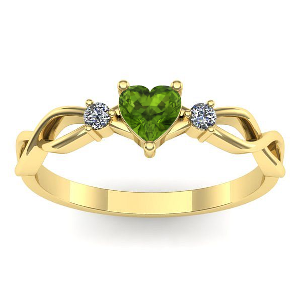 Inel cu peridot inima