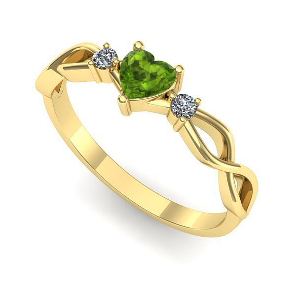 Inel din aur galben cu peridot