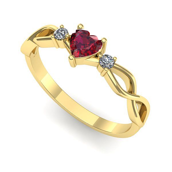 Inel din aur galben cu rubin