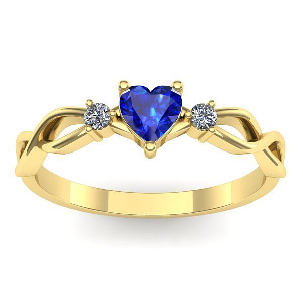 Inel logodna cu safir inima