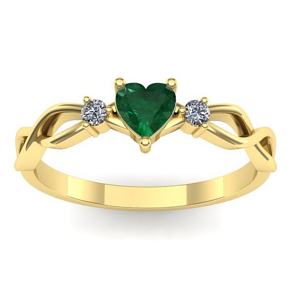 Inel cu smarald inima