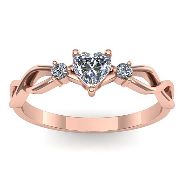 Inel cu safir alb inima