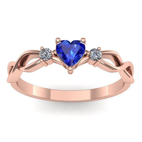 Inel logodna cu safir inima