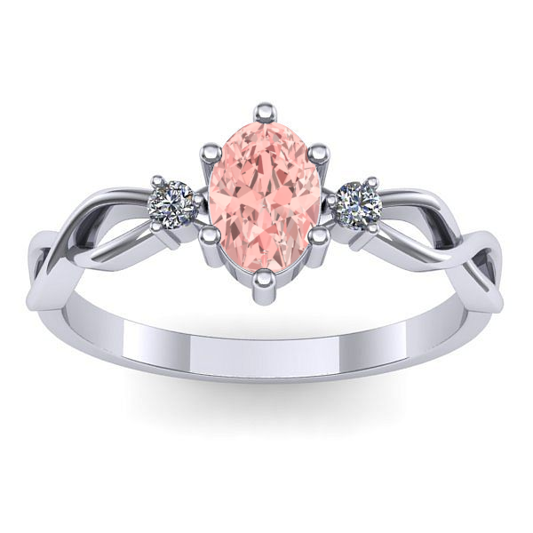 Inel de logodna cu diamant de laborator roz oval