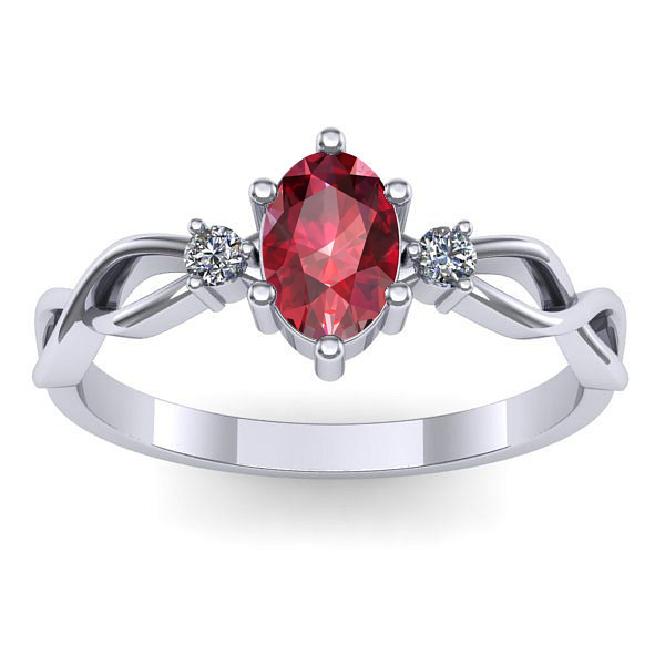 Inel cu rubin oval