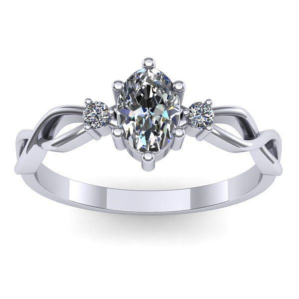 Inel cu safir alb oval