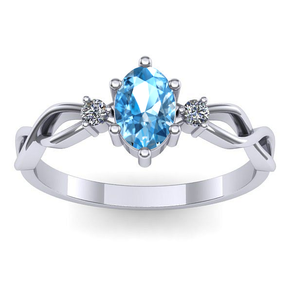 Inel logodna cu topaz blue oval