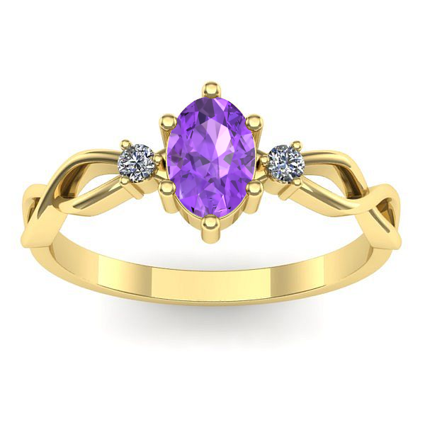 Inel logodna cu ametist oval
