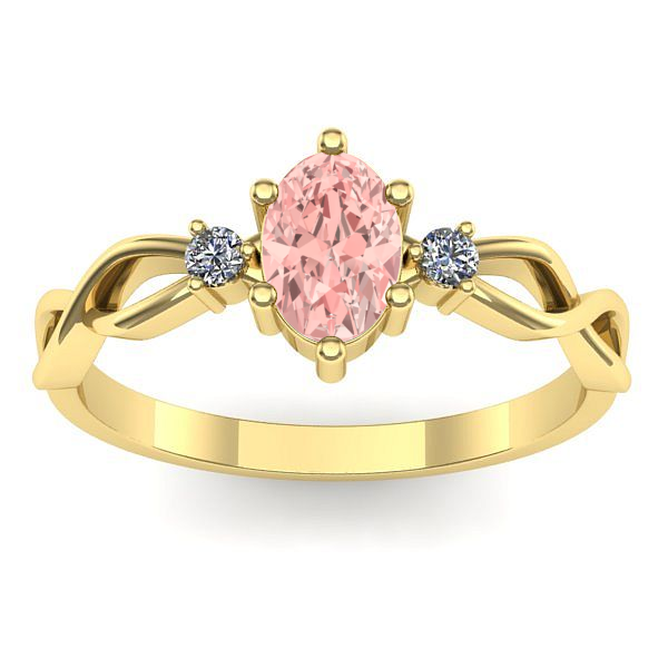 Inel de logodna cu diamant de laborator roz oval