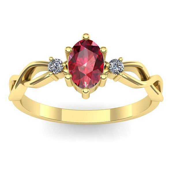 Inel logodna cu rubin oval