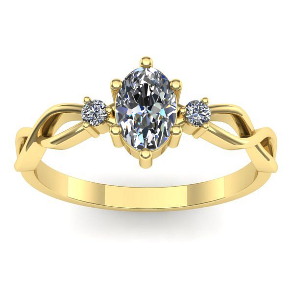 Inel cu safir alb oval