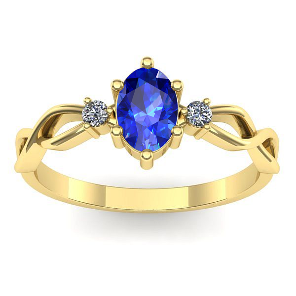 Inel de logodna cu safir oval