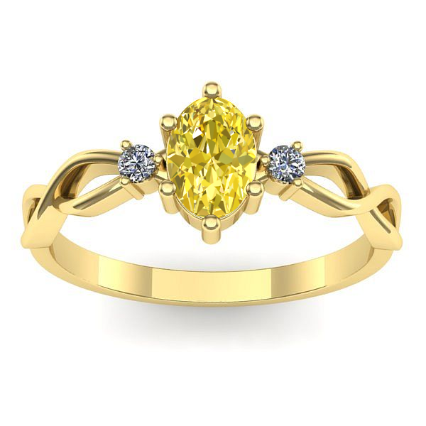 Inel de logodna cu safir galben oval