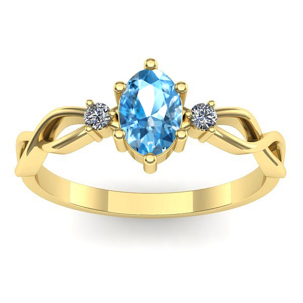 Inel de logodna cu topaz blue oval