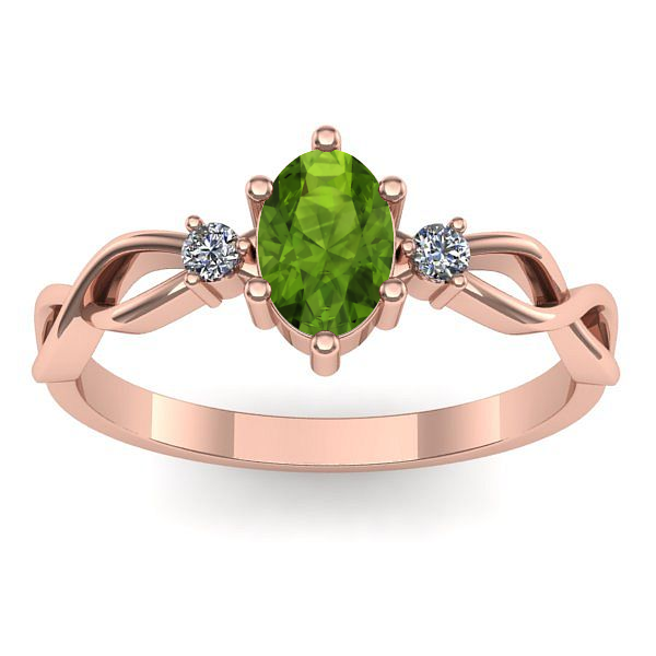 Inel de logodna cu peridot oval