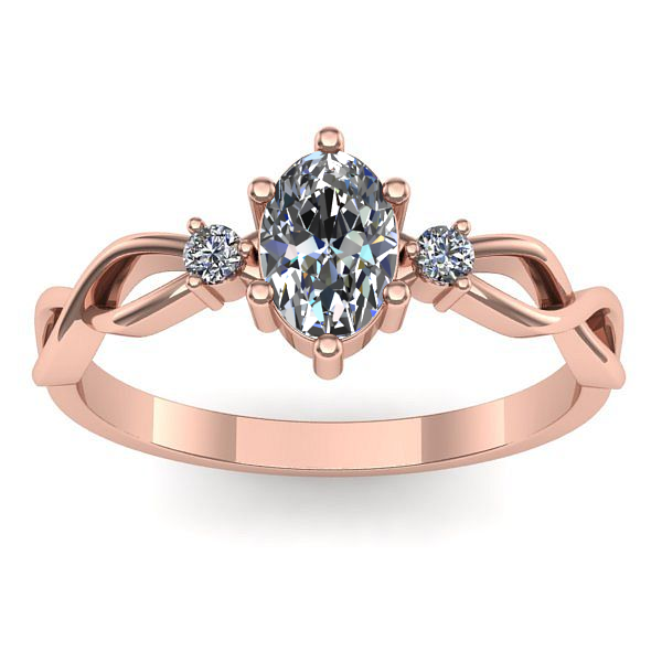 Inel de logodna cu safir alb oval