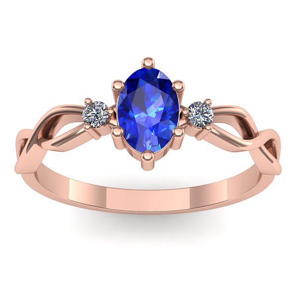 Inel de logodna cu safir oval