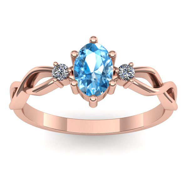 Inel logodna cu topaz blue oval