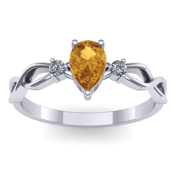 Inel de logodna cu citrin lacrima